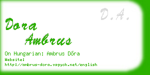 dora ambrus business card