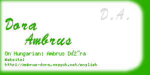 dora ambrus business card